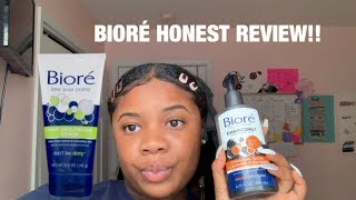 BIORÉ PORE SCRUB AND BIORÉ CHARCOAL ANCE CLEANSER REVIEW  REVIEW [upl. by Eikcim477]