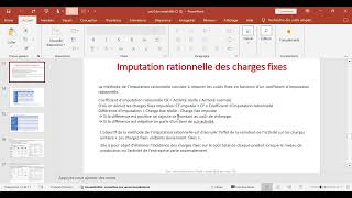 Limputation rationnelle des charges fixes  cours avec exercice corrigé [upl. by Nagaem]