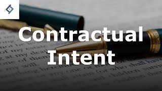 Contractual Intent  Contract Law [upl. by Noby]