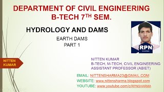 EMBANKMENT DAM WITH EXAMPLE COMPONENTS OF EARTH DAM CH8 PART 1 [upl. by Kathlene]