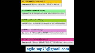 shorts  SAP Functional Module Jobs  Senior amp Lead Roles Hiring NOW [upl. by Nottirb]