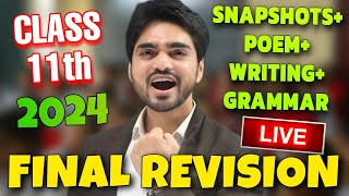 🔴LIVE CLASS 11 REVISION  ONE SHOT  SNAPSHOTPOEMSWRITINGGRAMMAR REVISION CBSE ENGLISH CLASS 11 [upl. by Aneej]