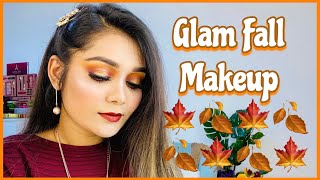 GLAM FALL MAKEUP TUTORIAL  Get Ready with Me  Nesath Khusbu [upl. by Hildegaard773]