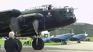 An Avro Lancaster starts up taxies out takes off and does a flyby [upl. by Lark]