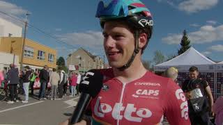 Alec Segaert  Interview at the finish  De Brabantse Pijl 2024 [upl. by Aicilif]