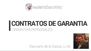 Contratos de Garantía  Garantías Personales [upl. by Shimberg944]