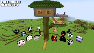 SURVIVAL TREE HOUSE PART 3 WITH 100 NEXTBOTS in Minecraft  Gameplay  Coffin Meme [upl. by Esorrebma]