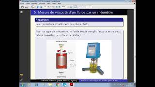 604 MDF Série 1 Exercices 56 Mesure de la viscosité dun fluide par un rhéomètre [upl. by Seana]