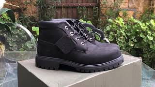 Close Up Detail  TIMBERLAND CHUKKA BLACK NUBUCK 4 eye Boot [upl. by Galer]