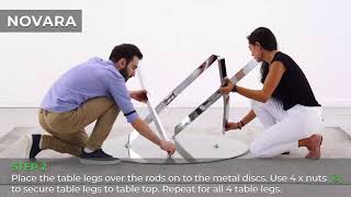 How to assemble the Novara Chrome Round Glass Dining Table from Furniturebox UK [upl. by Rodolph]