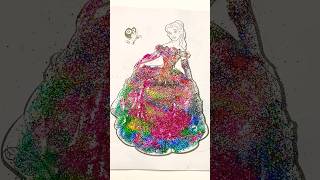 Pink Princess ✨💖👑 Glitter Art Dress glitter glitterdress colorfulcreativekids pink color [upl. by Gentille648]