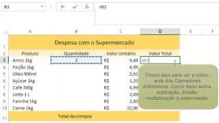 Excel  Planilha de despesas com supermercado [upl. by Solracesoj]