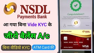 Best Zero Balance Bank Account  NSDL payment bank account opening online [upl. by Tare]