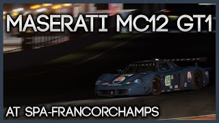 Assetto Corsa Maserati MC12 GT1 SpaFrancorchamps at night Onboard Lap [upl. by Cherrita985]