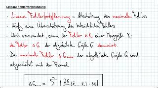 Grundlagen für das Praktikum Experimentalphysik 39 Lineare Fehlerfortpflanzung [upl. by Suirrad]