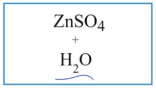 Equation for ZnSO4  H2O Zinc sulfate  Water [upl. by Odnuges]