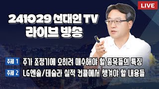 주가 조정기에 오히려 매수해야 할 종목들의 특징  LG엔솔테슬라 실적 컨콜에서 챙겨야 할 내용들 선대인 2차전지 [upl. by Oisorbma277]