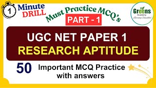 RESEARCH APTITUDE Part 1  UGCNET  SET  PAPER 1 MCQ Practice quiz [upl. by Dirtsa475]