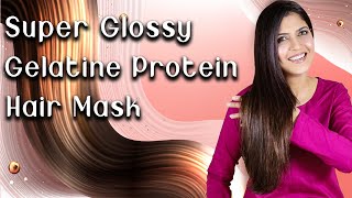 Super Glossy Gelatine Protein Hair MaskLong Strong Shiny Hair  Ghazal Siddique [upl. by Lunseth]