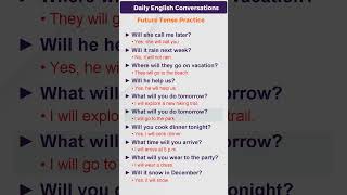 Simple Future Tense Practice  English Speaking Practice  Learn English  Easy English Questions [upl. by Phil]