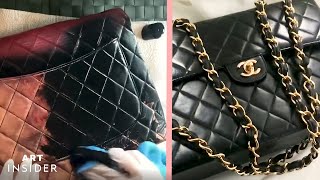 How Vintage Chanel Bags Are Professionally Restored And ReDyed [upl. by Scarrow2]