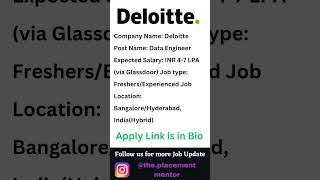 Deloitte Recruitment 2024  Jobs for Freshers [upl. by Eberta217]