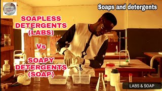 SOAPS AND DETERGENTS Soapless detergents verses soap [upl. by Ylrahc]