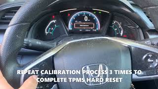 2020 Honda Civic Tire Pressure Light HARD RESET Procedure  How to TPMS reset [upl. by Mosa]