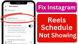 Instagram Reels Schedule Not Showing  Instagram Reels Schedule Option Missing Problem [upl. by Aohk]