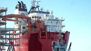 Berthing and Sailing of the Fjell  Offshore Barrow Island [upl. by Ailimat]