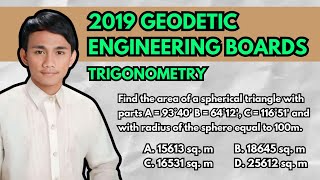 2019 Geodetic Engineering Boards Area of a Spherical Triangle [upl. by Hceicjow510]