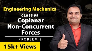 Coplanar NonConcurrent force  Problem  2  Resolution and composition of forces  Engg Mechanics [upl. by Perren]