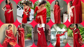 Red saree collection 2023Red saree designs 2023red colors saree trending [upl. by Ecienaj]