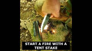 Emergency Fire from a Plastic Tent Stake Use This Hack and Live [upl. by Serles]