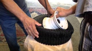 How to dismount and mount lawn mower tire [upl. by Ibba961]