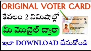 How to Download Voter Card in mobile in Teluguvoter card download processvoter card [upl. by Nahtahoj]