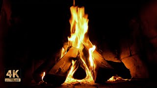 4K Relaxing Fireplace 1 Hour No Ads with Burning Logs and Crackling Fire Sounds for Stress Relief [upl. by Hannus]