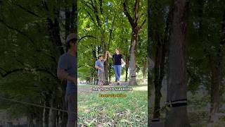 Giving a slackline workshopslackline workshop teacher learn [upl. by Nunci]