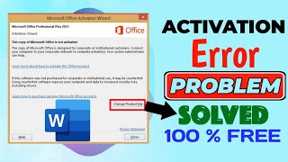 Activate MS Office 2021365 for Free Product Activation FailedError Fix [upl. by Ozkum588]