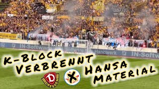 KBlock verbrennt Hansa Material dynamodresden hansarostock 3liga [upl. by Knowland627]