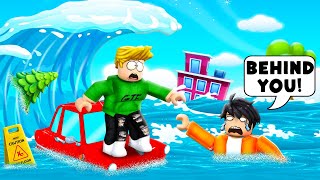 Surviving 105458907 NATURAL DISASTERS in Roblox [upl. by Nirek]