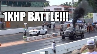 1000HP CUMMINS VS 1000HP TURBO CAMARO THE BATTLE CONTINUES [upl. by Kelvin]