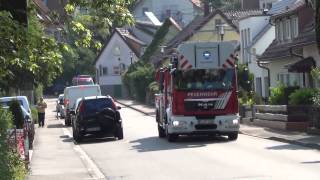 Einsatzfahrt DLK MZF LF 16 Feuerwehr Filderstadt Anfahrt BMA [upl. by Raoul]