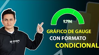 Gauge o Medidor con formato condicional de colores en Power BI [upl. by Spence]