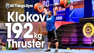 Dmitry Klokov 192kg Thruster World Record Klokov Power Weekend [upl. by Chari]