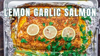 Lemon Garlic Salmon with Mediterranean Flavors Recipe  The Mediterranean Dish [upl. by Ninnetta]