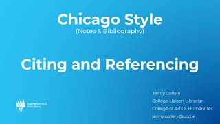 Citing and referencing in the Chicago Style [upl. by Rikahs]