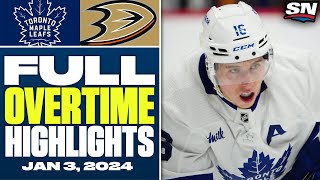 Toronto Maple Leafs at Anaheim Ducks  FULL Overtime Highlights  January 3 2024 [upl. by Eynahpets]