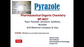 Pyrazole Structure Chemistry Synthesis Reaction and Medicinal compund amp Uses [upl. by Esbensen]