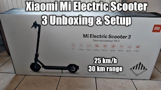 Xiaomi Mi Electric Scooter 3 Unboxing amp Setup [upl. by Oirifrop211]